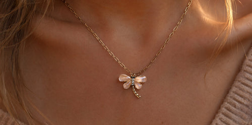 COLLIER LIBELLULE ROSÉE