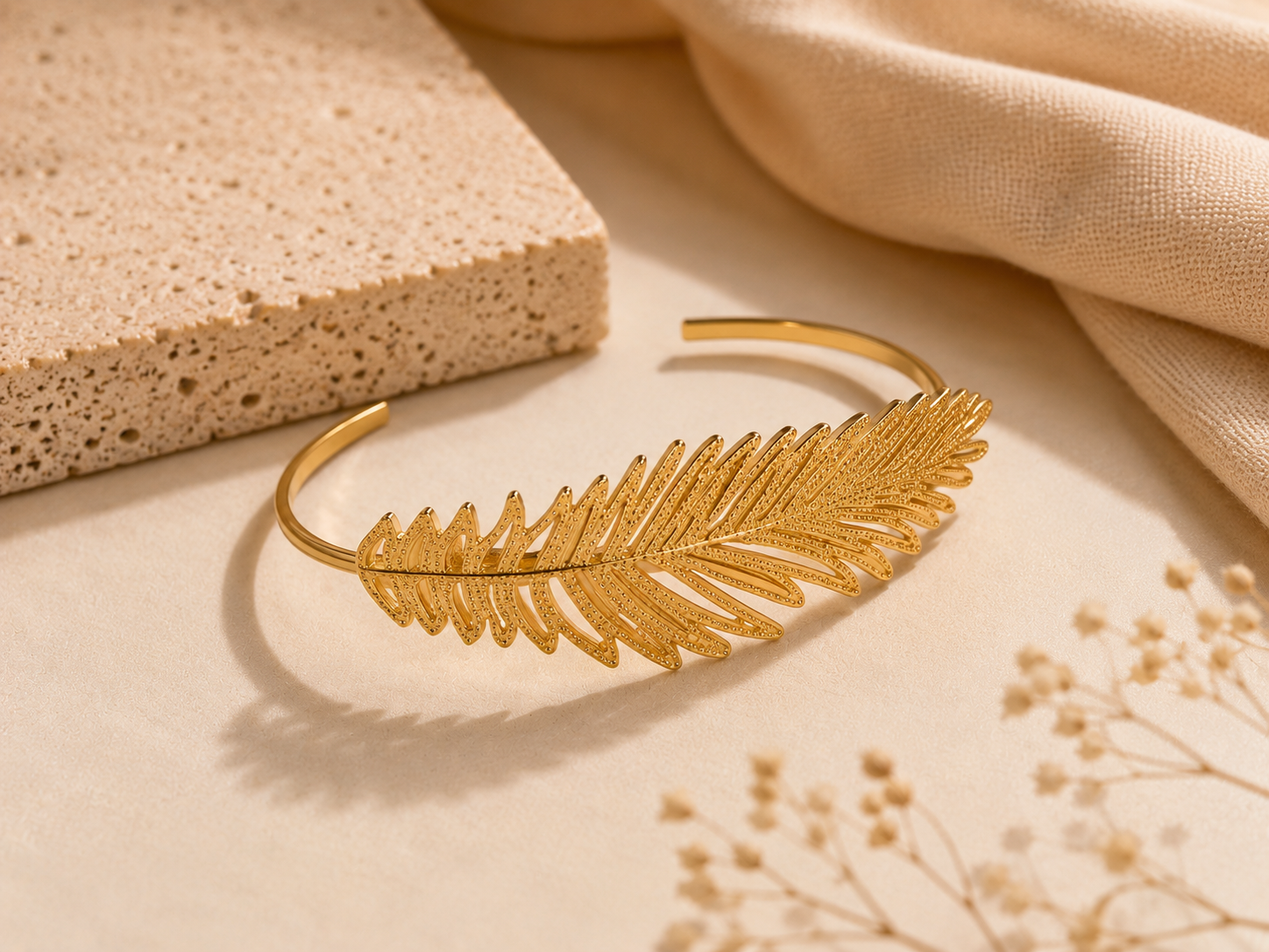 BRACELET FEUILLE SCULPTURALE
