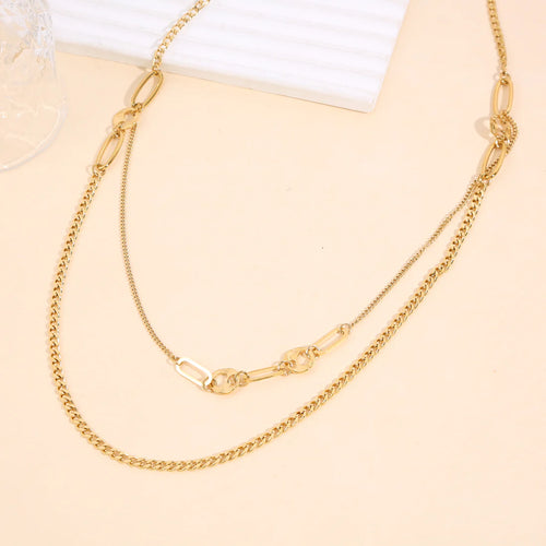 COLLIER DOUBLE CHAÎNE MAILLONS