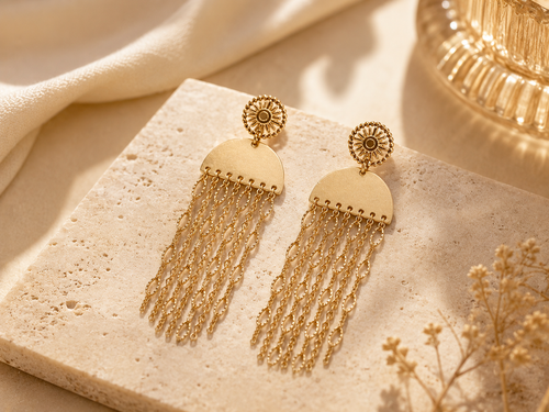 BOUCLES D'OREILLES CASCADE DORÉE
