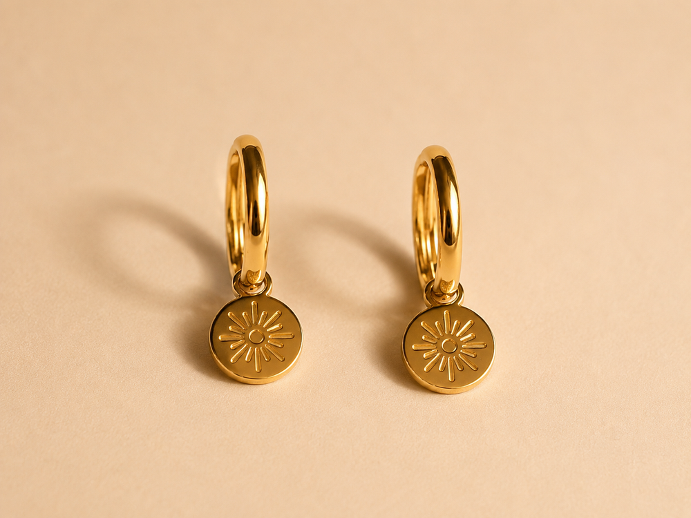 BOUCLES D’OREILLES MÉDAILLON SOLAIRE
