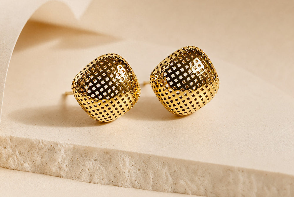 BOUCLES D'OREILLES MAILLE DORÉE