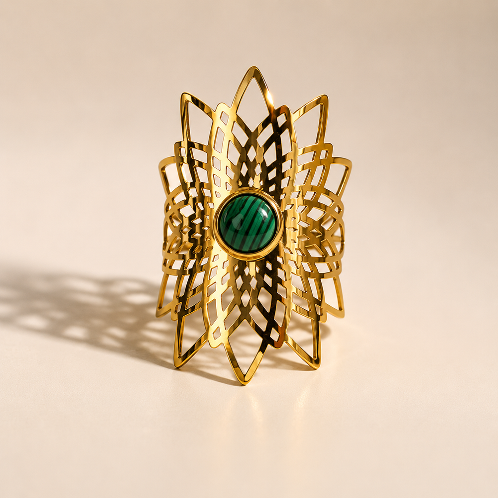 BAGUE ROSACE VERTE