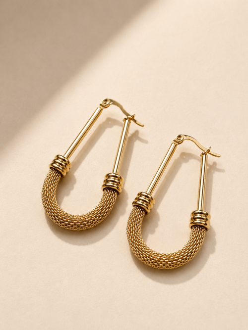 BOUCLES D'OREILLES CRÉOLES TEXTURÉES
