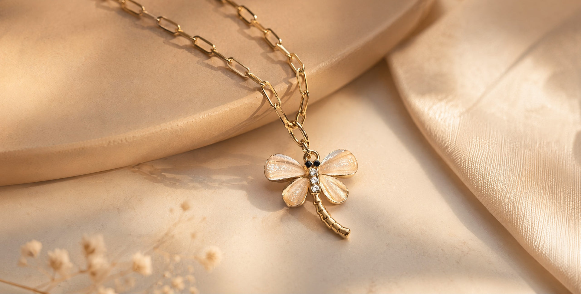 COLLIER LIBELLULE ROSÉE