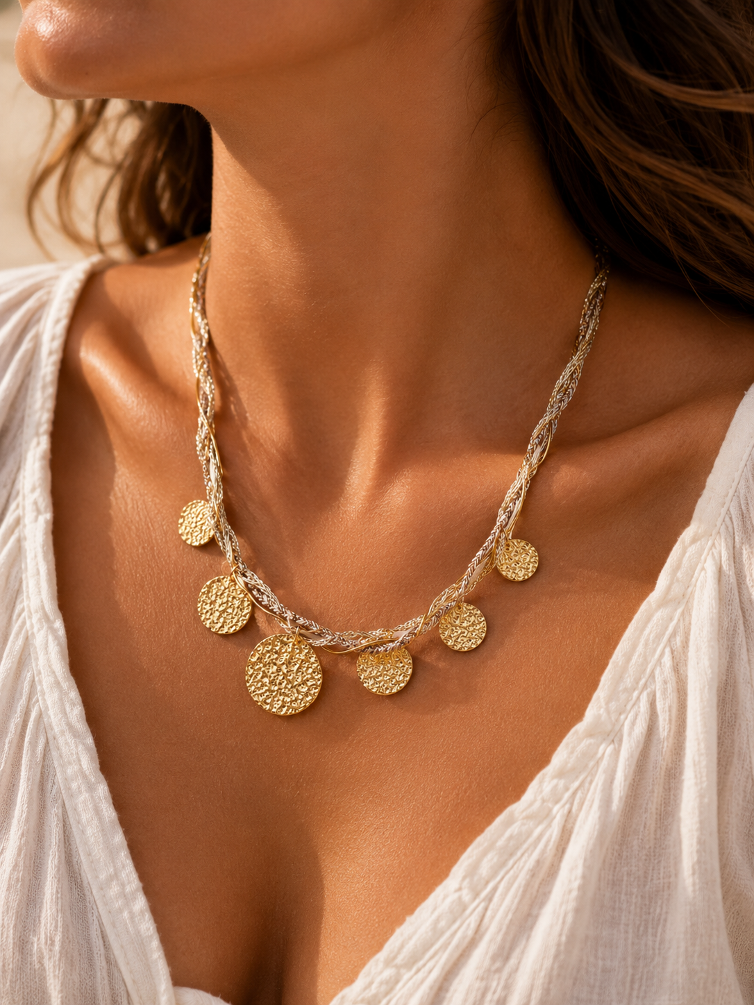 COLLIER MÉDAILLES TRESSÉES
