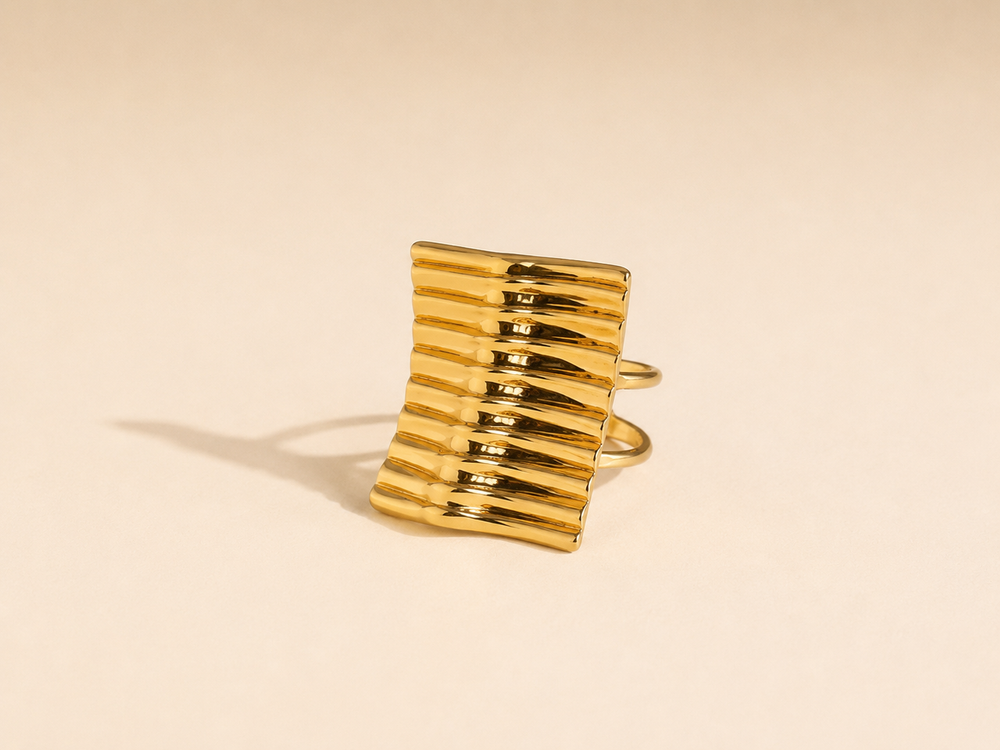 BAGUE ÉVENTAIL TEXTURÉE
