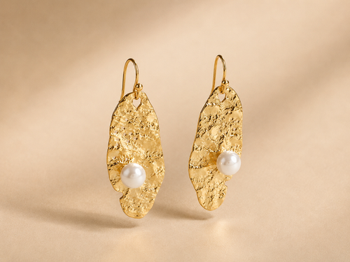 BOUCLES D’OREILLES PERLE MARTELÉE
