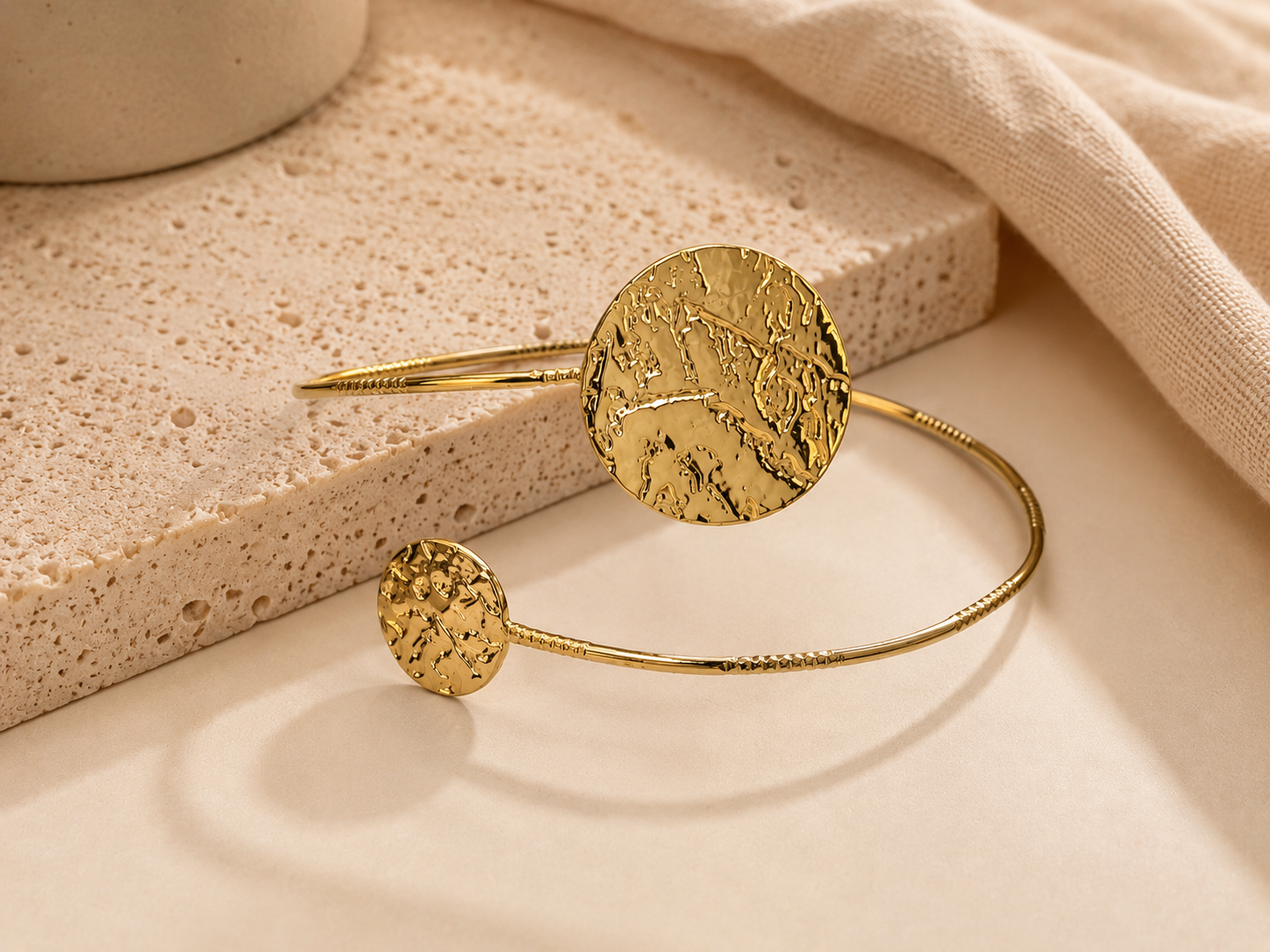 BRACELET DISQUES MARTELÉS