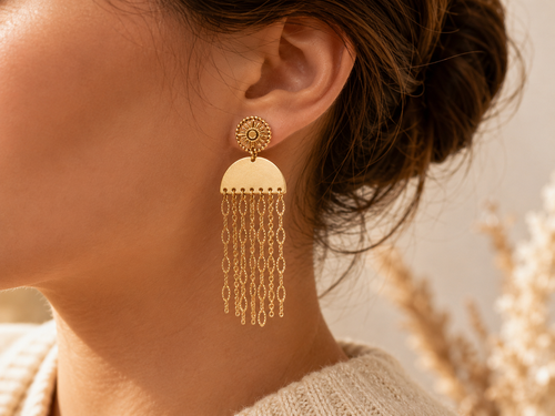 BOUCLES D'OREILLES CASCADE DORÉE