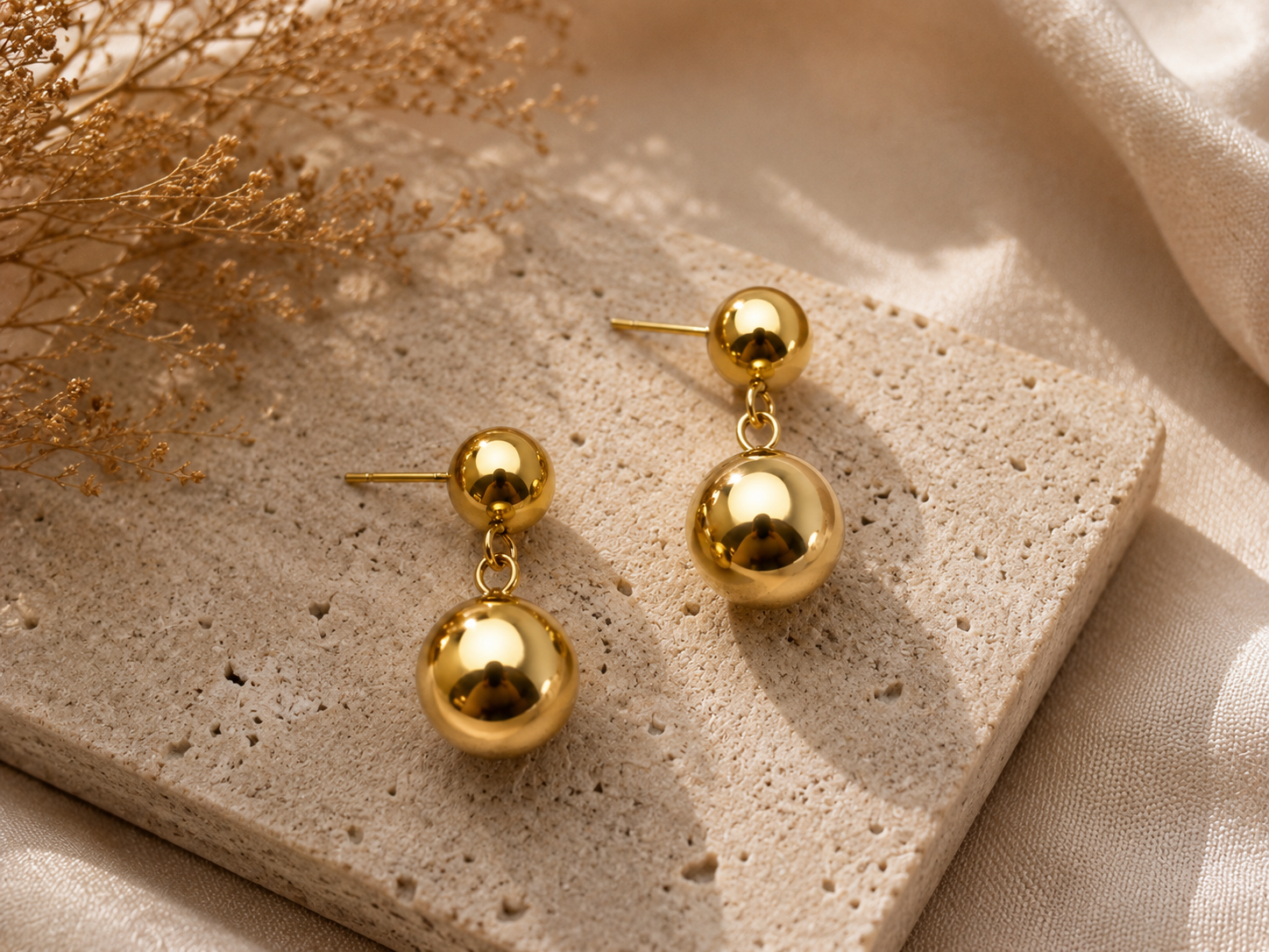 BOUCLES D'OREILLES DOUBLE SPHÈRE