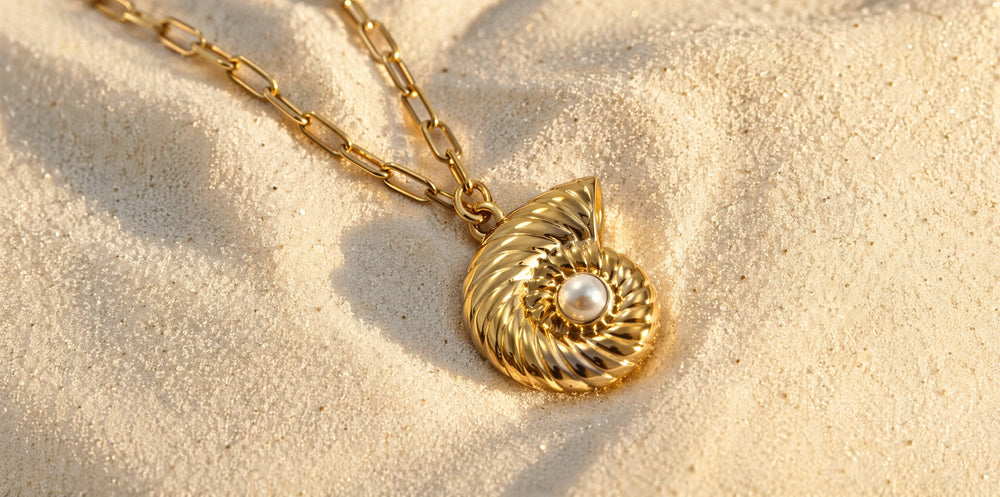 COLLIER FOSSILE PERLÉ
