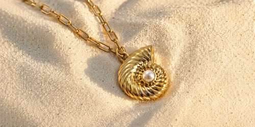 COLLIER FOSSILE PERLÉ