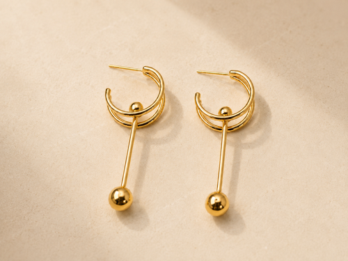 BOUCLES D'OREILLES PENDANTES SPHÈRE