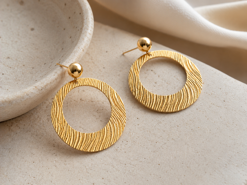 BOUCLES D'OREILLES ANNEAUX TEXTURÉS