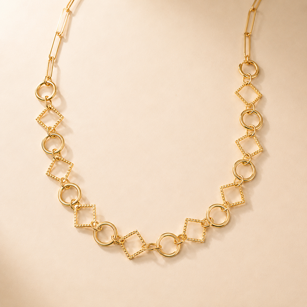 COLLIER MAILLONS GÉOMÉTRIQUES