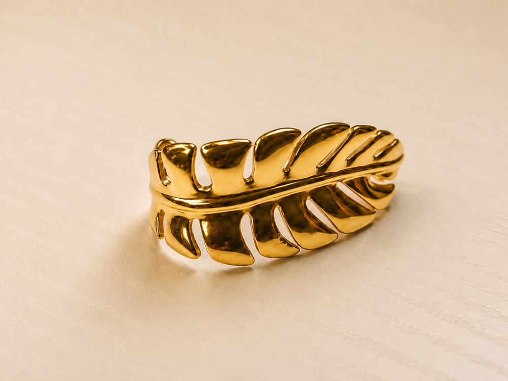 BAGUE FEUILLE SCULPTÉE