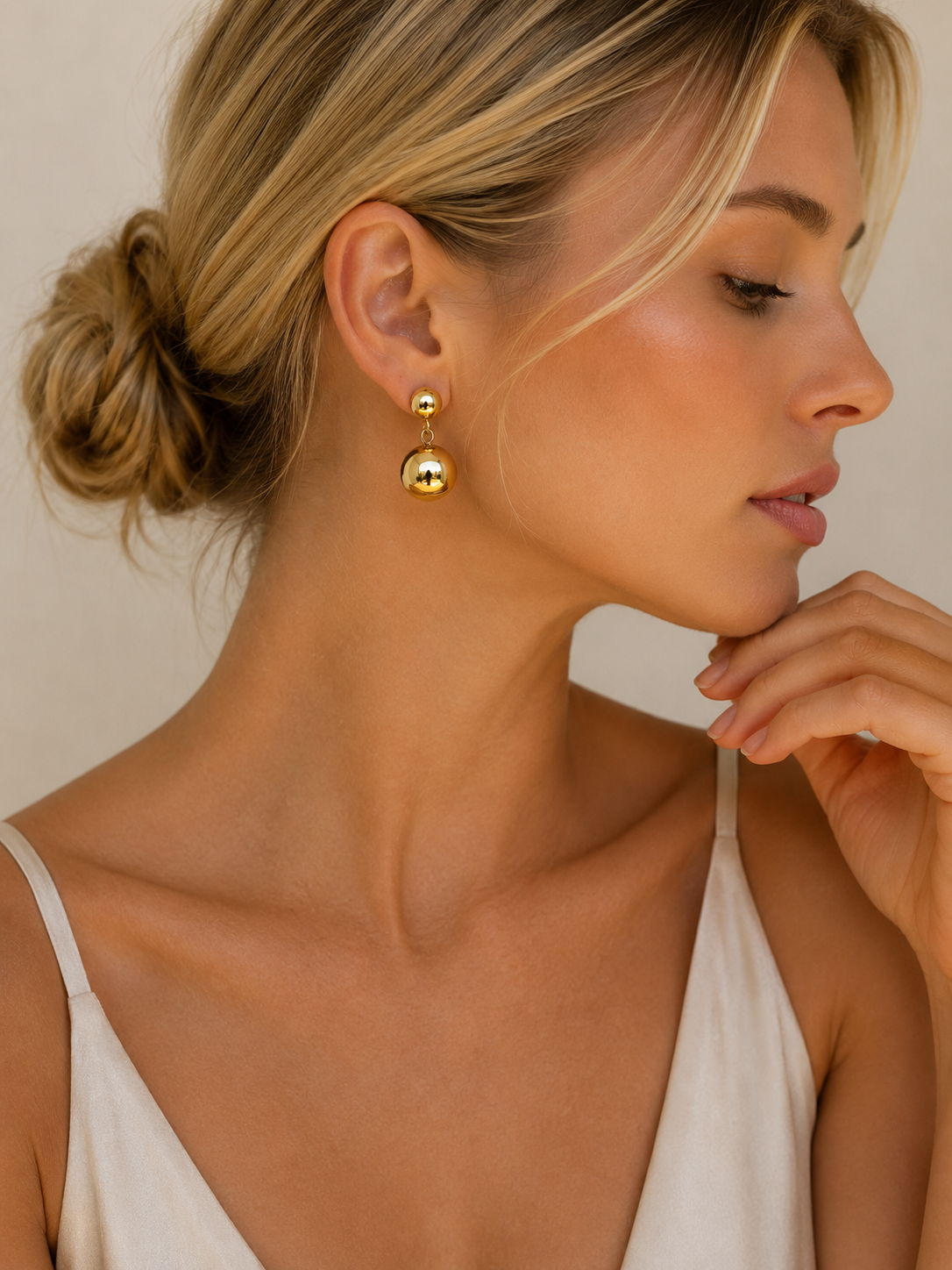 BOUCLES D'OREILLES DOUBLE SPHÈRE