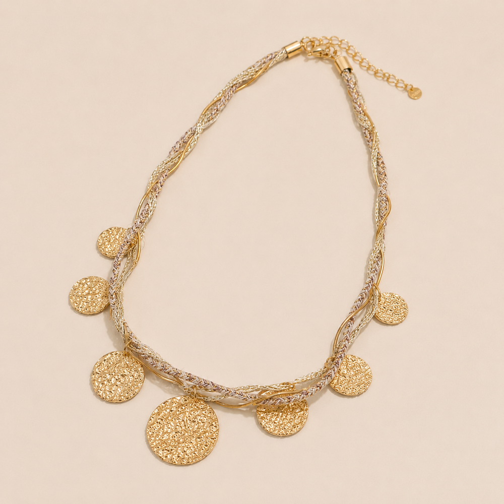 COLLIER MÉDAILLES TRESSÉES