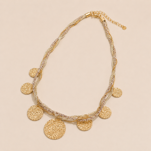 COLLIER MÉDAILLES TRESSÉES