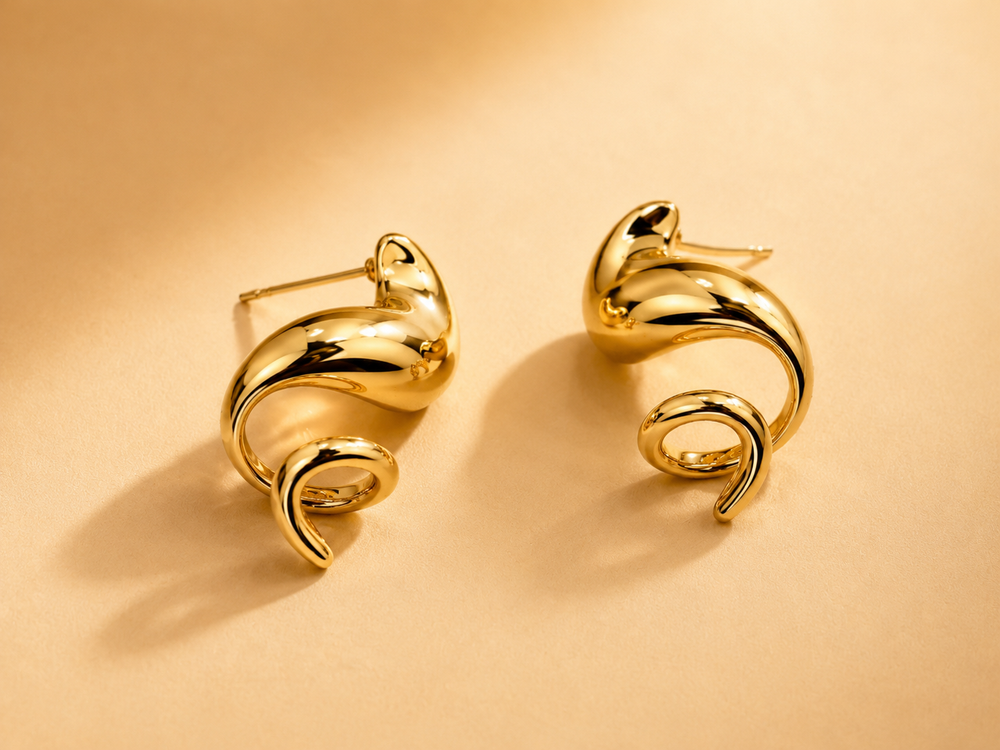 BOUCLES D'OREILLES SCULPTURALES FLUIDES
