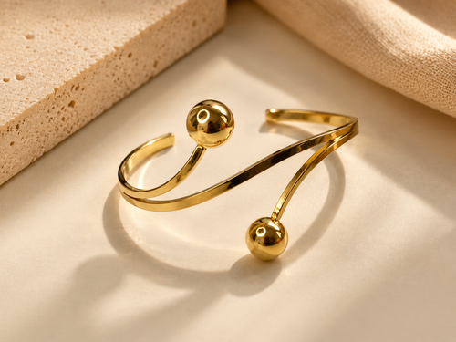 BRACELET SCULPTURAL DOUBLE SPHÈRE