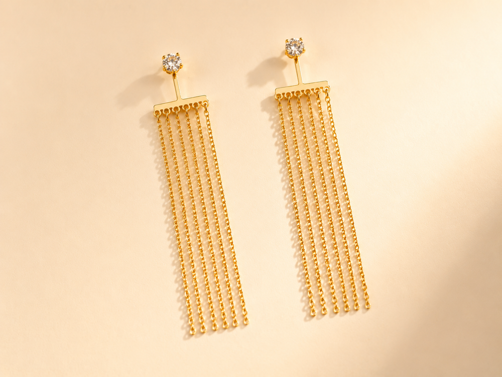 BOUCLES D’OREILLES CHAÎNES ÉLÉGANCE