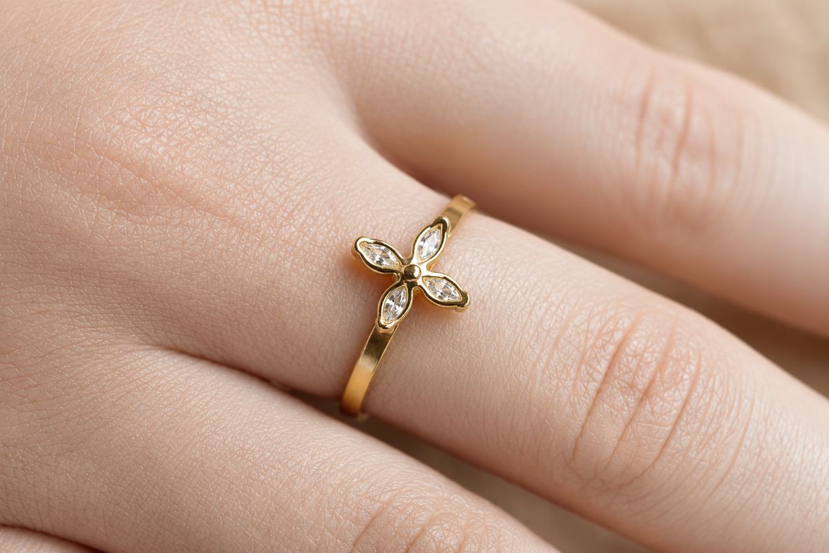 Bague Trèfle Zirconium