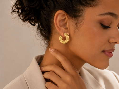 BOUCLES D'OREILLES CRÉOLES MARTELÉES