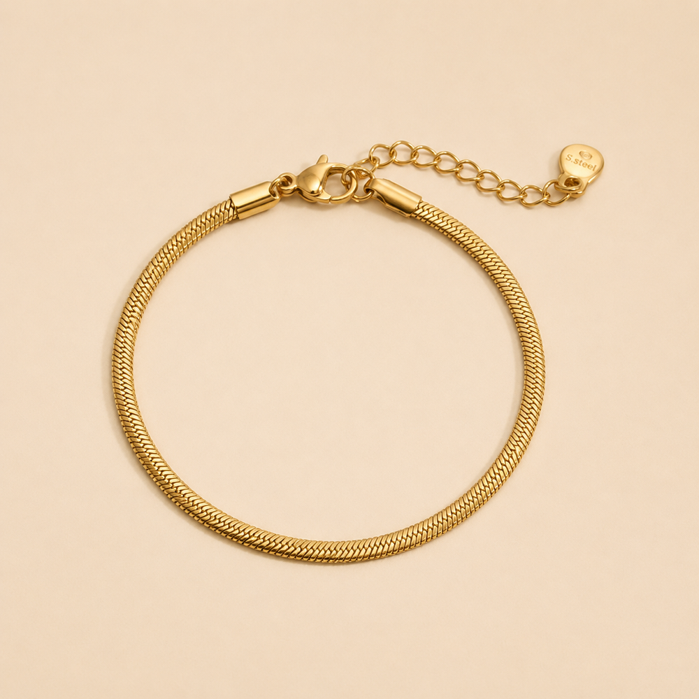BRACELET MAILLE PLATE