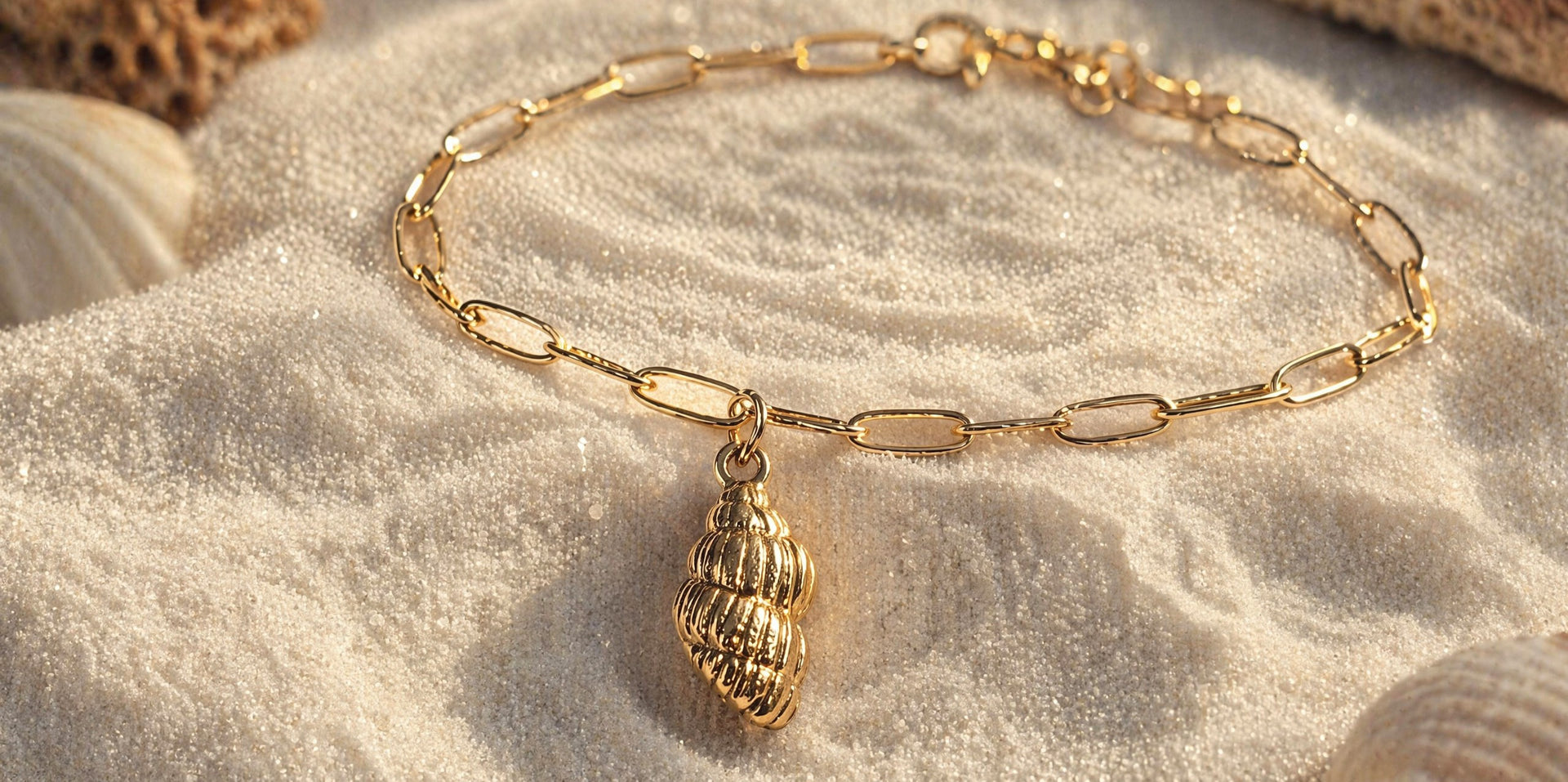 BRACELET COQUILLAGE DORÉ
