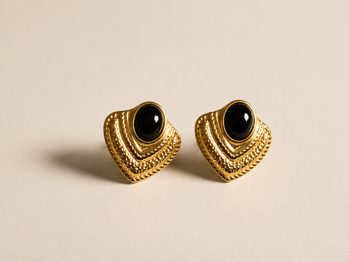 BOUCLES D’OREILLES PIERRE NOIRE