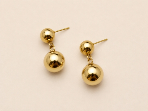 BOUCLES D'OREILLES DOUBLE SPHÈRE