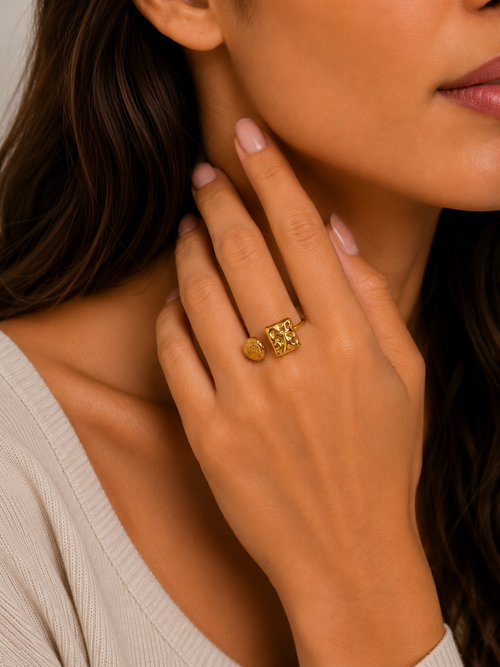 BAGUE DOUBLE MOTIF