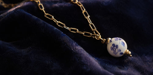 COLLIER PERLE AZUR