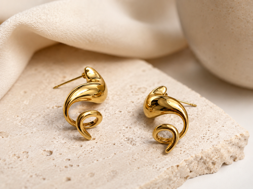 BOUCLES D'OREILLES SCULPTURALES FLUIDES