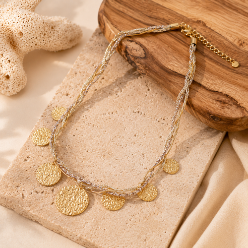 COLLIER MÉDAILLES TRESSÉES
