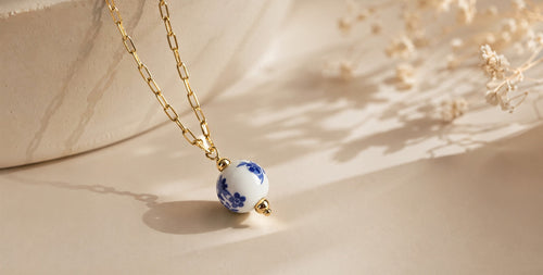 COLLIER PERLE AZUR