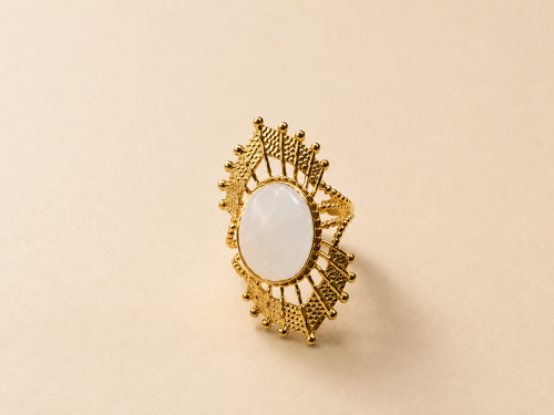 BAGUE PIERRE BLANCHE